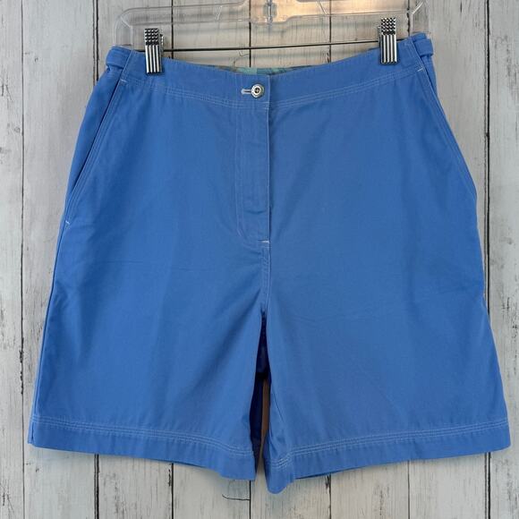 VTG Lauren Ralph Lauren Blue Cotton Adjustable Waist Bermuda 7" Shorts Size 4 - Picture 2 of 12